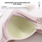 Large-sized front-button breastfeeding bra for women, button-style breastfeeding bra without underwire, gathering and lifting the chest, side retraction for overweight girls