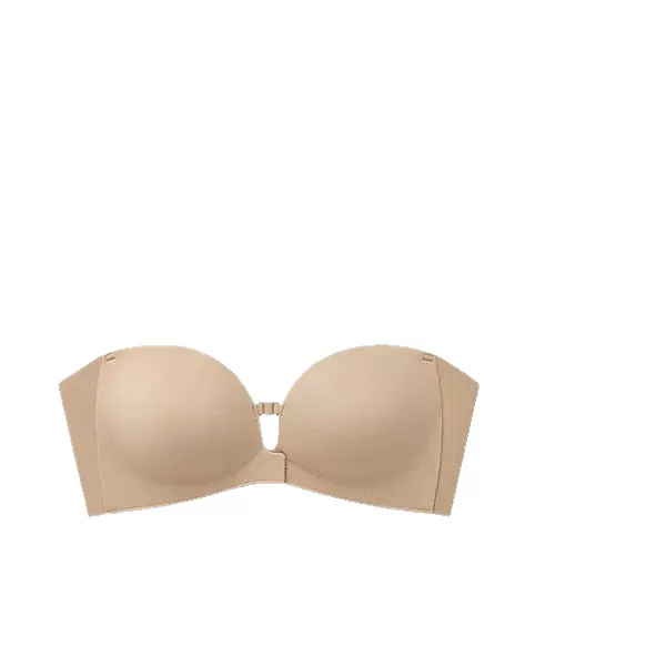 YB Womens Strapless Front Closure Bra Push Up Lift Bra Padded Add Cup Non Slip Anti-Slip Grip & Removable Straps Fit Outfits Wireless Supportive Seamless Comfortable