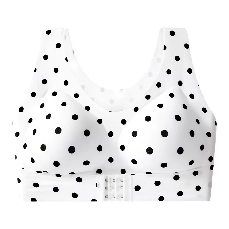 European and American large size mesh seamless jelly strip lifting leopard print posture correcting bra for women
