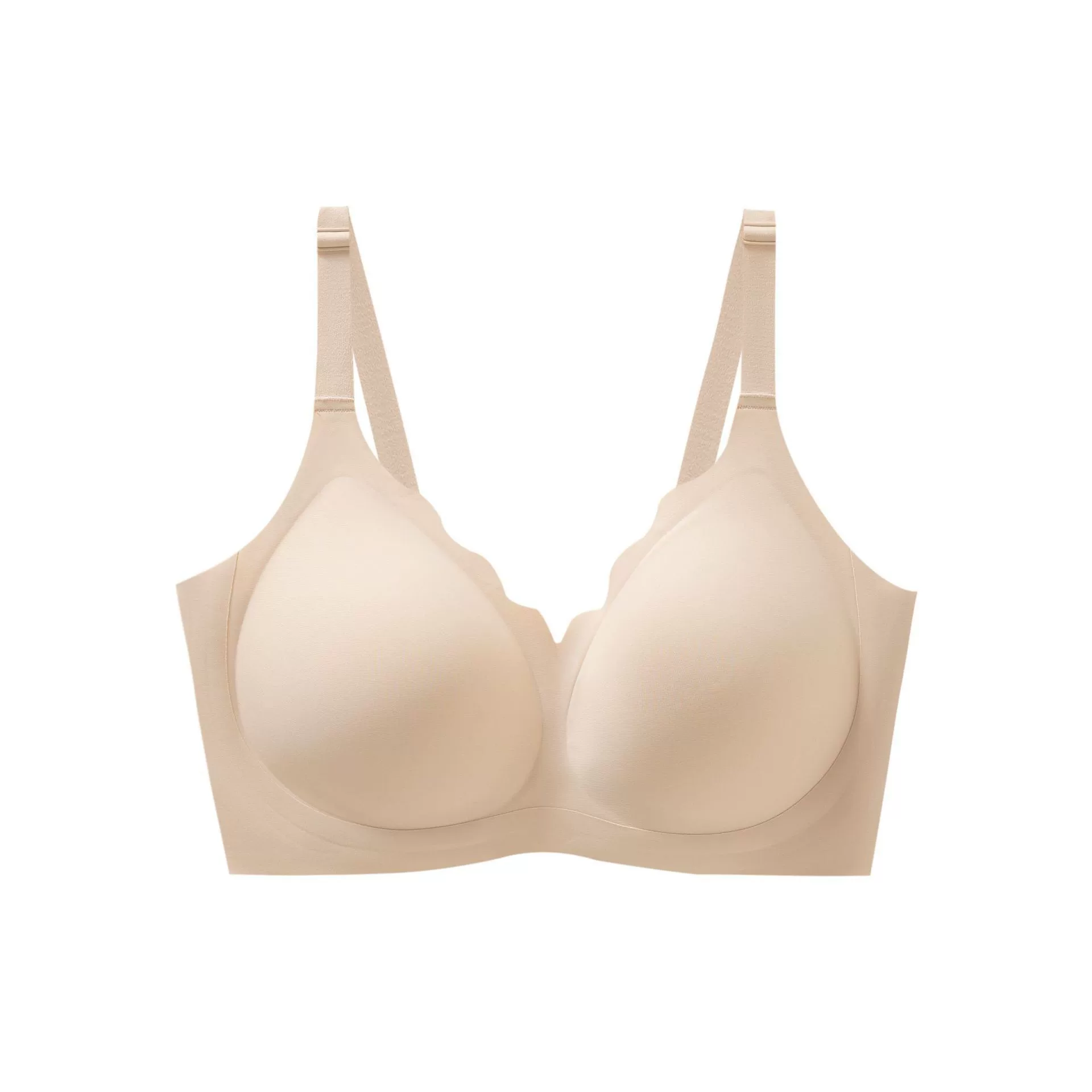 Large-sized seamless lingerie for women, jelly strips, soft support, thin, large bust, slimming, gathering top support, anti-sagging, breathable bra