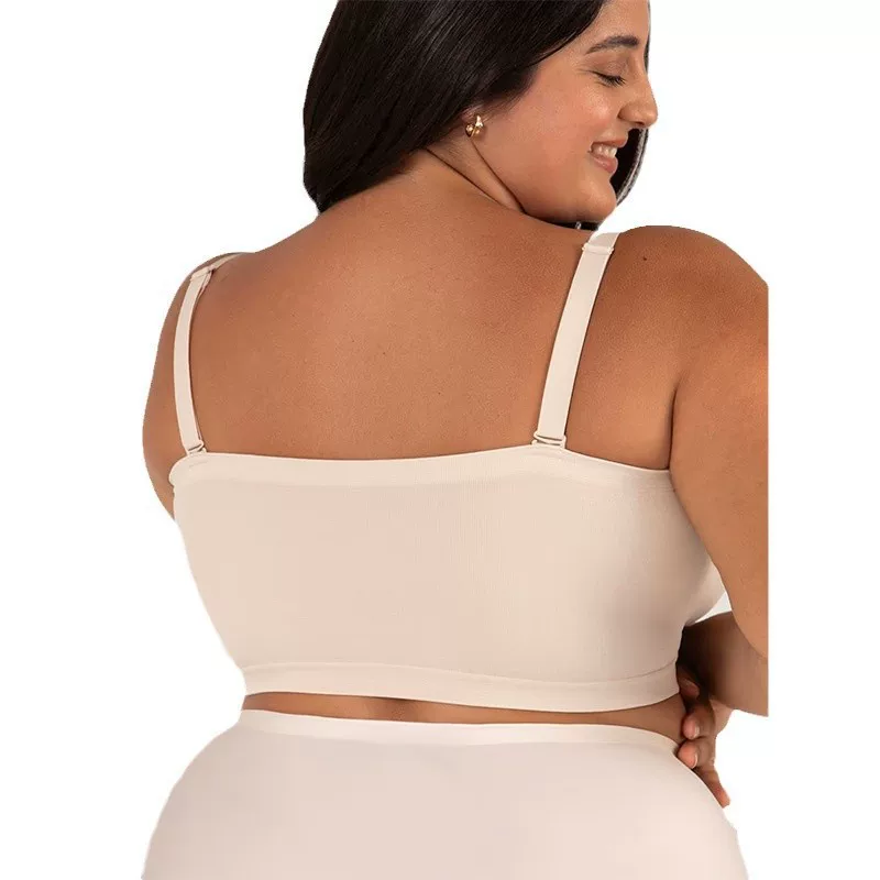 Large-sized bra fixed cup, comfortable without steel ring, body-shaping silicone anti-slip strip, strapless