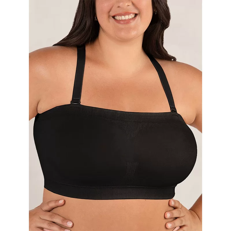 Large-sized bra fixed cup, comfortable without steel ring, body-shaping silicone anti-slip strip, strapless