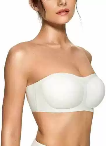 Strapless anti-slip strapless underwear without seams or steel rings, gathering anti-slip invisible wedding dress bra
